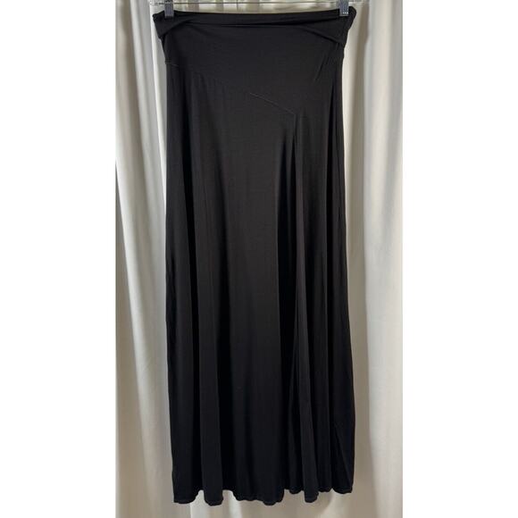 Max Studio Fold Over Waist Maxi Jersey Skirt, Black, Sz: M, 73-20 - Picture 11 of 16